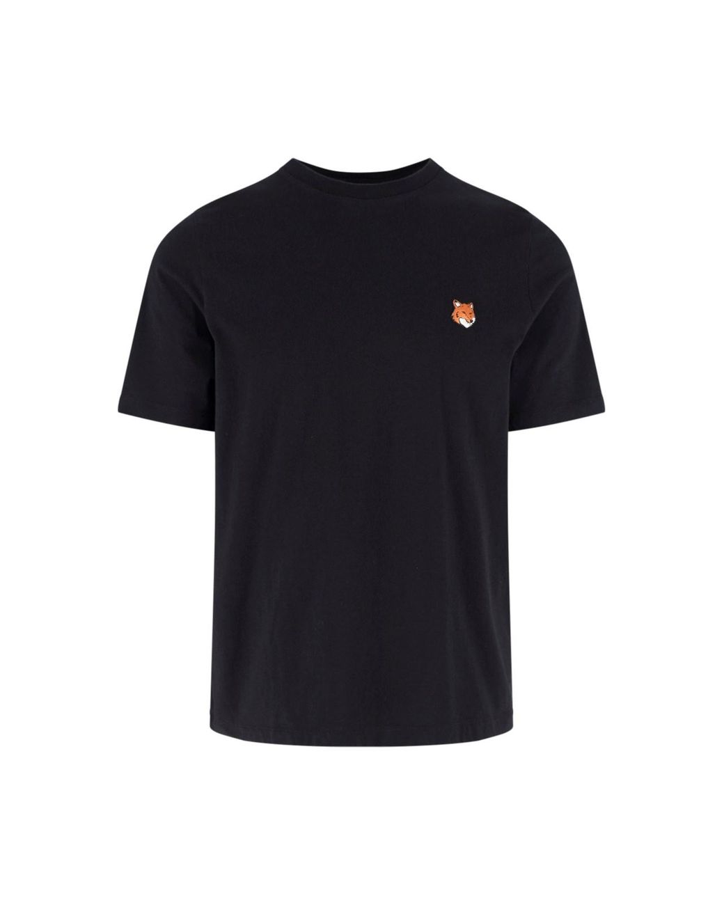 Maison Kitsuné Black T-Shirt Fox Head for men
