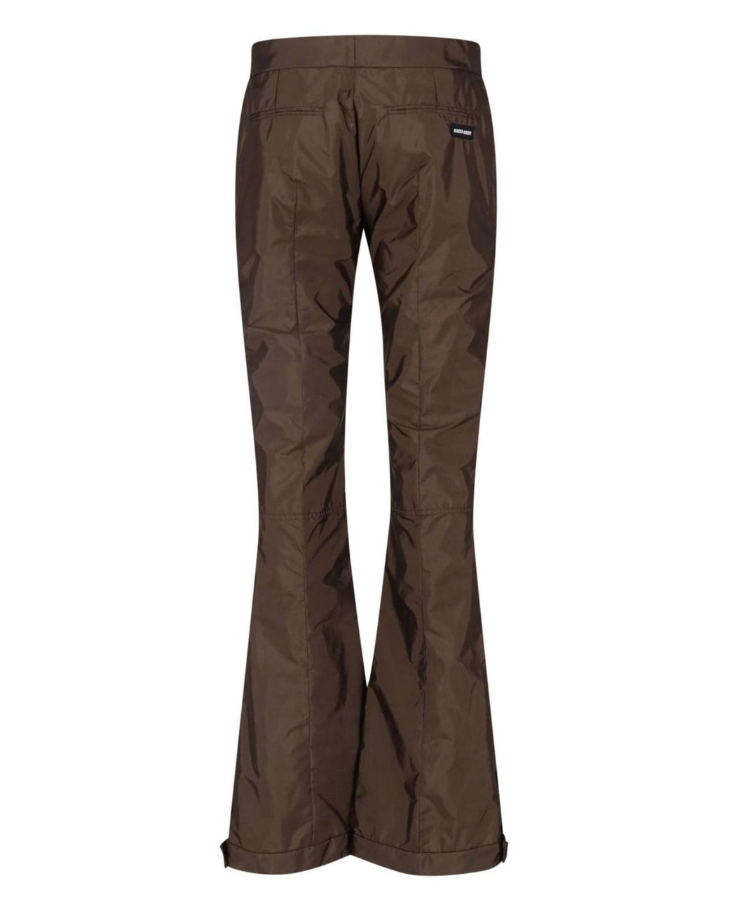 Miu Miu Brown Technical Fabric Flared Pants