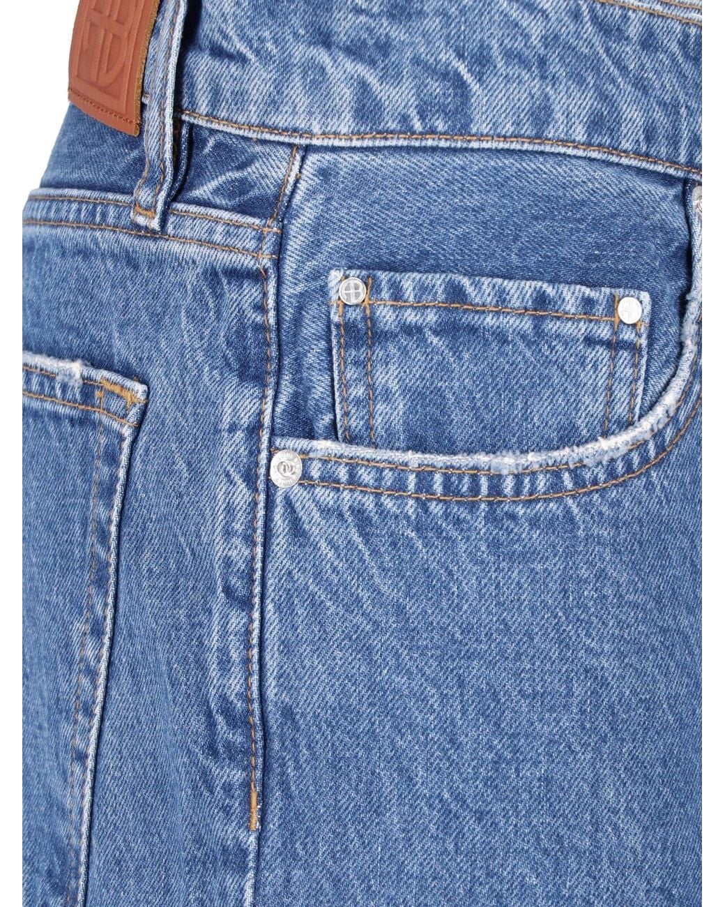 Anine Bing Blue Straight-Leg Jeans "Kate"