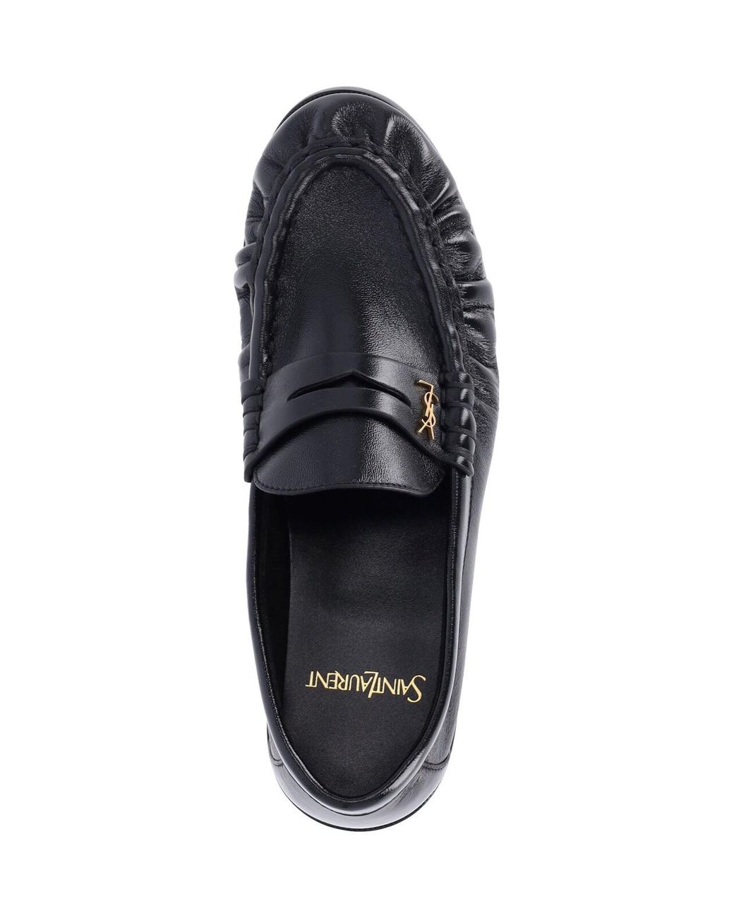 Saint Laurent Black Leather Fringe Loafers