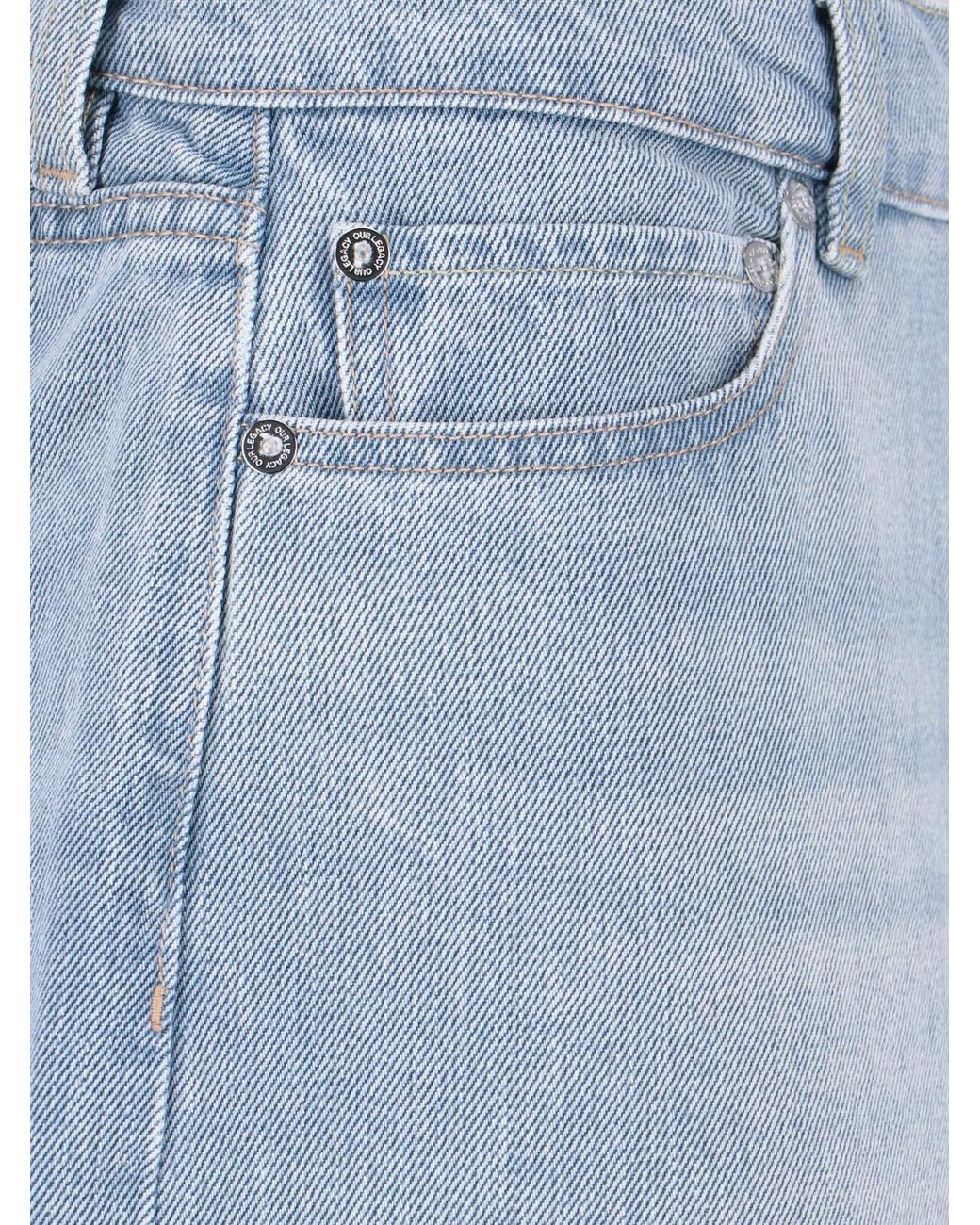 Our Legacy Blue Light Organic Cotton Denim Shorts