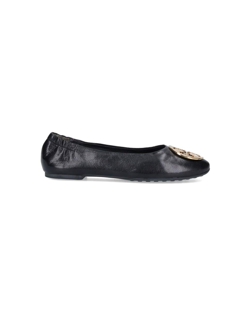 Tory Burch Black Logo Medallion Ballet Flats