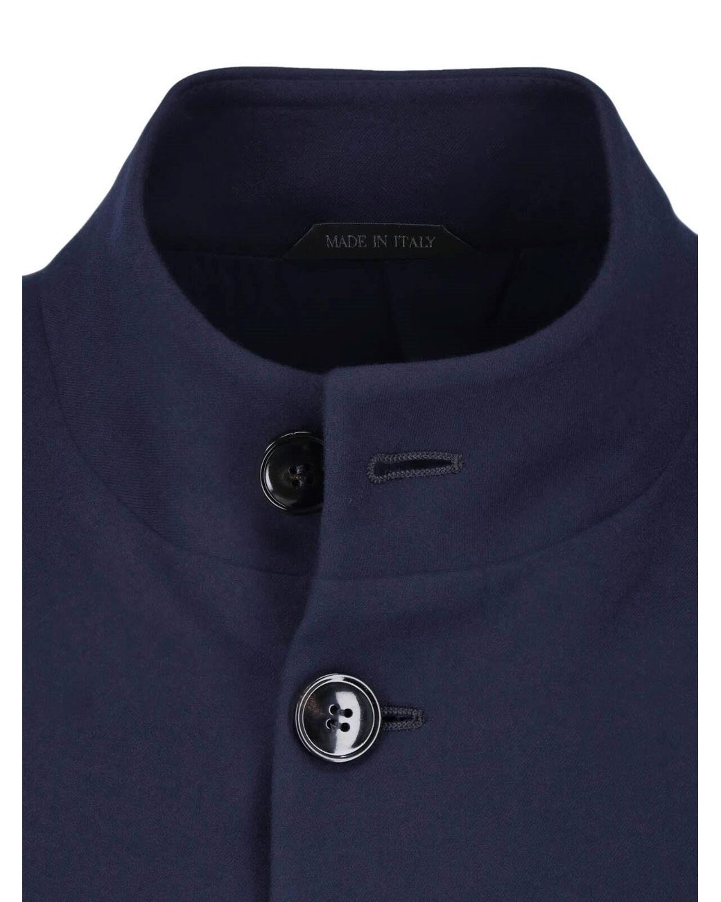 Giorgio Armani Blue Stand Collar Button-Front Jacket for men