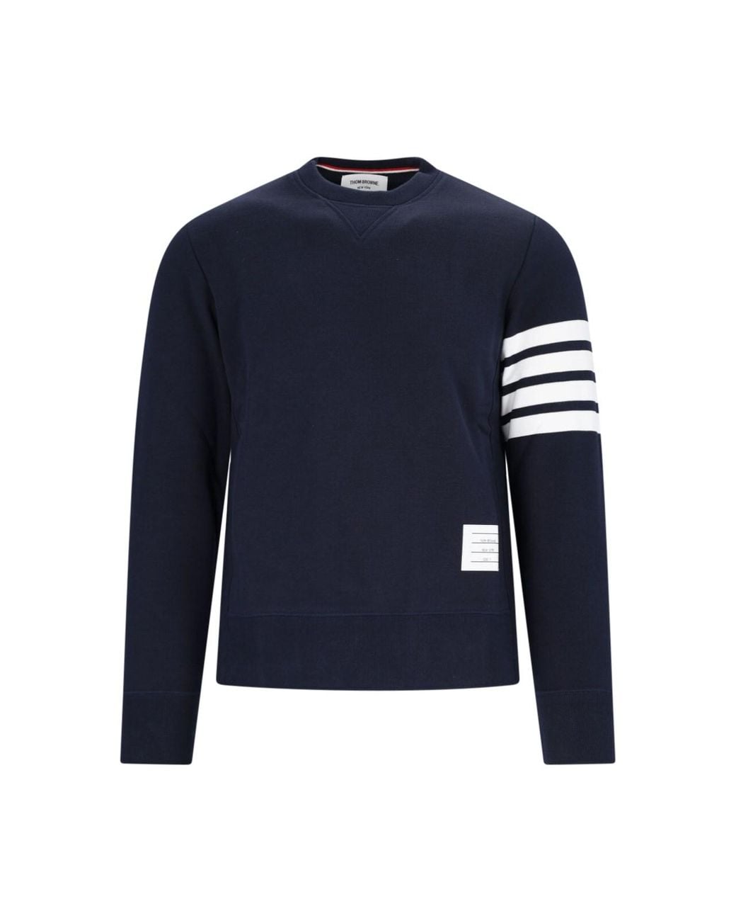 Thom Browne Blue 4-Bar Crew Neck Sweatshirt for men