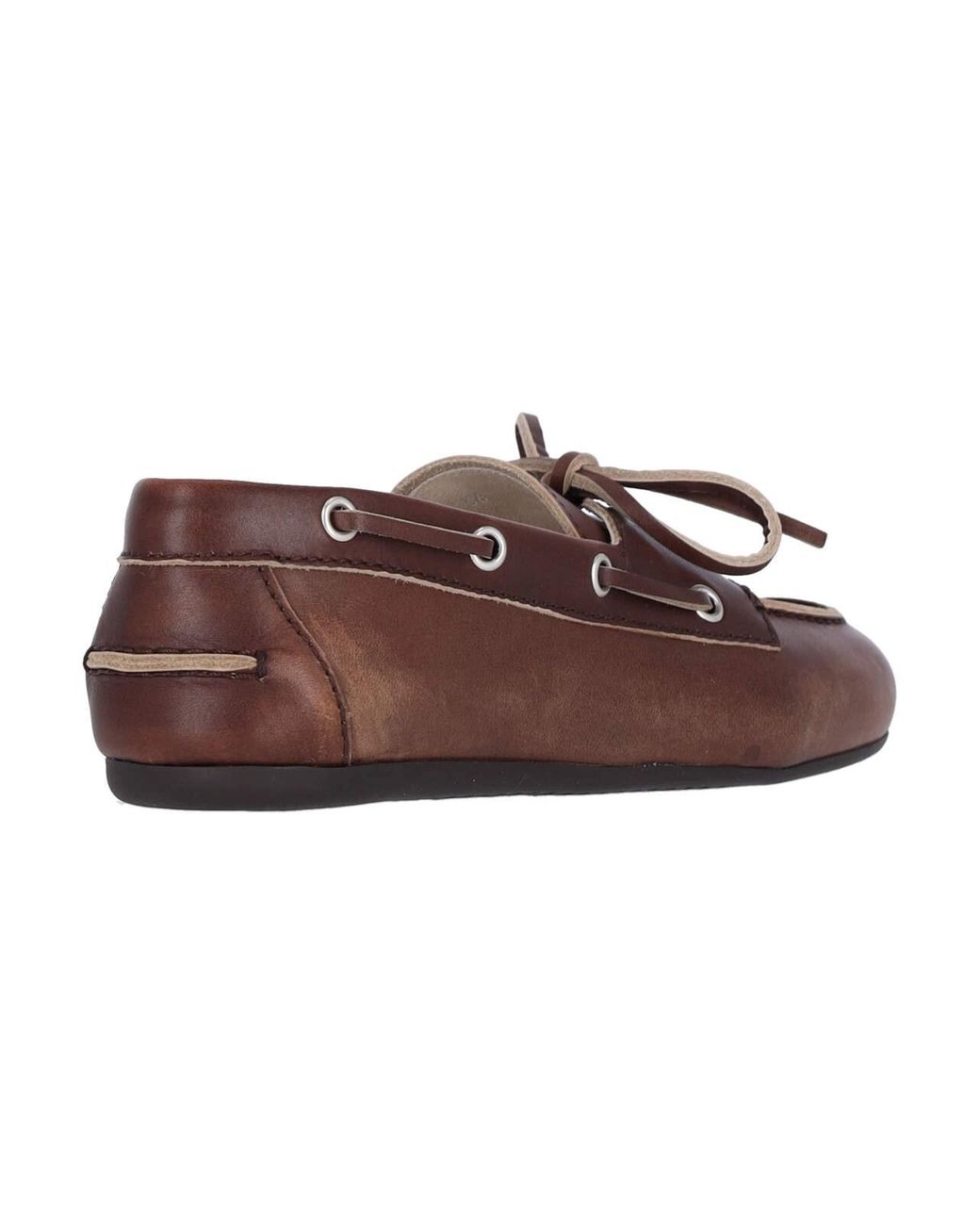 Miu Miu Brown Logo Loafers