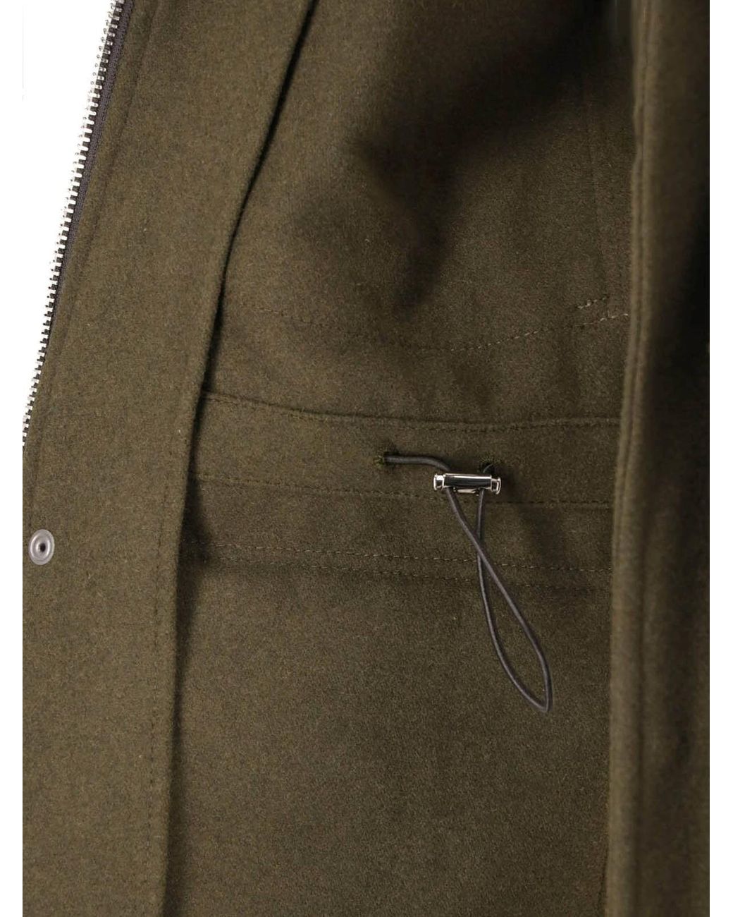 White Sand Green Wool Blend Jacket for men