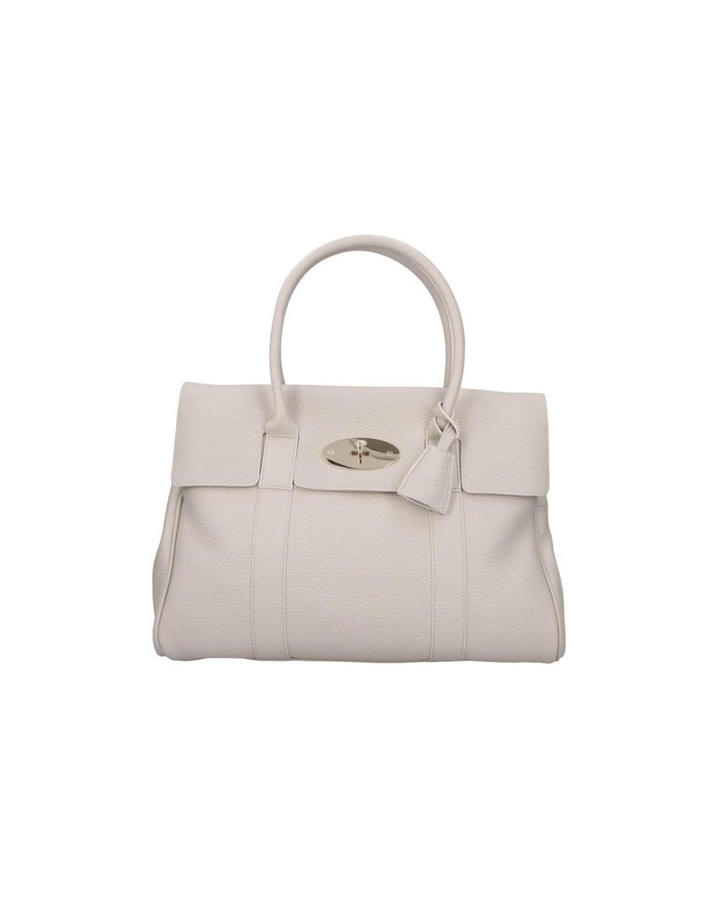 Mulberry White Leather Top-Handle Tote Bag