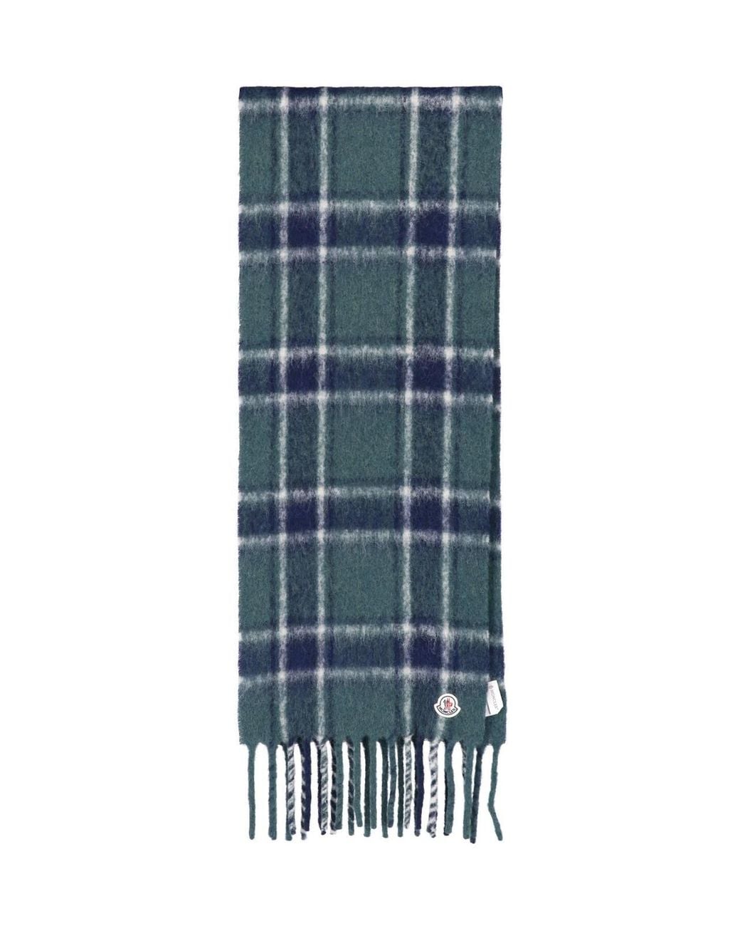 Moncler Blue Alpaca Blend Scarf for men