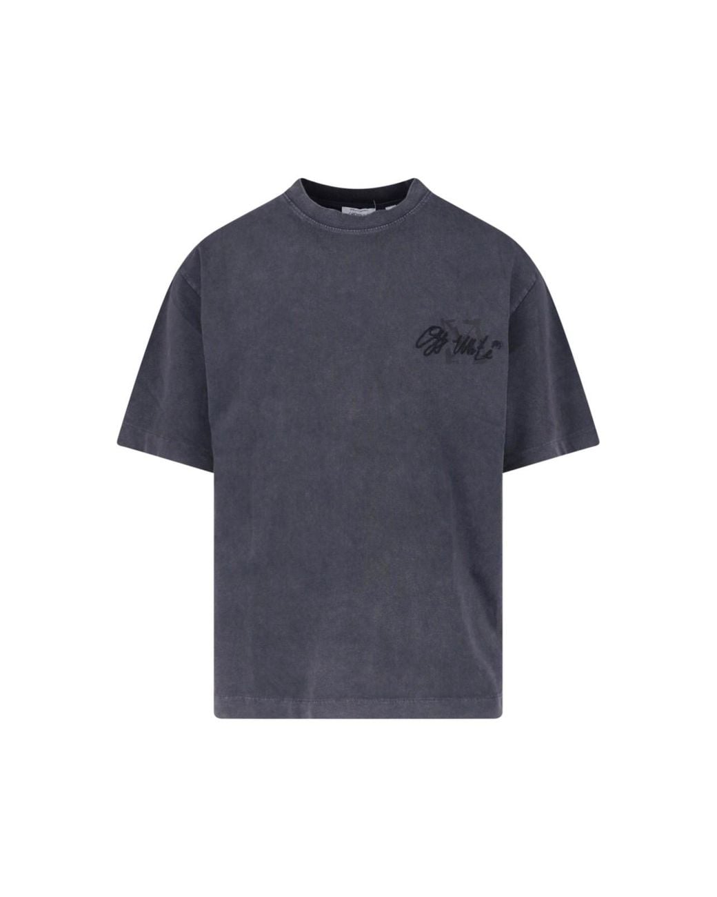 Off-White c/o Virgil Abloh Blue Vintage-Style Cotton Mini Tee for men
