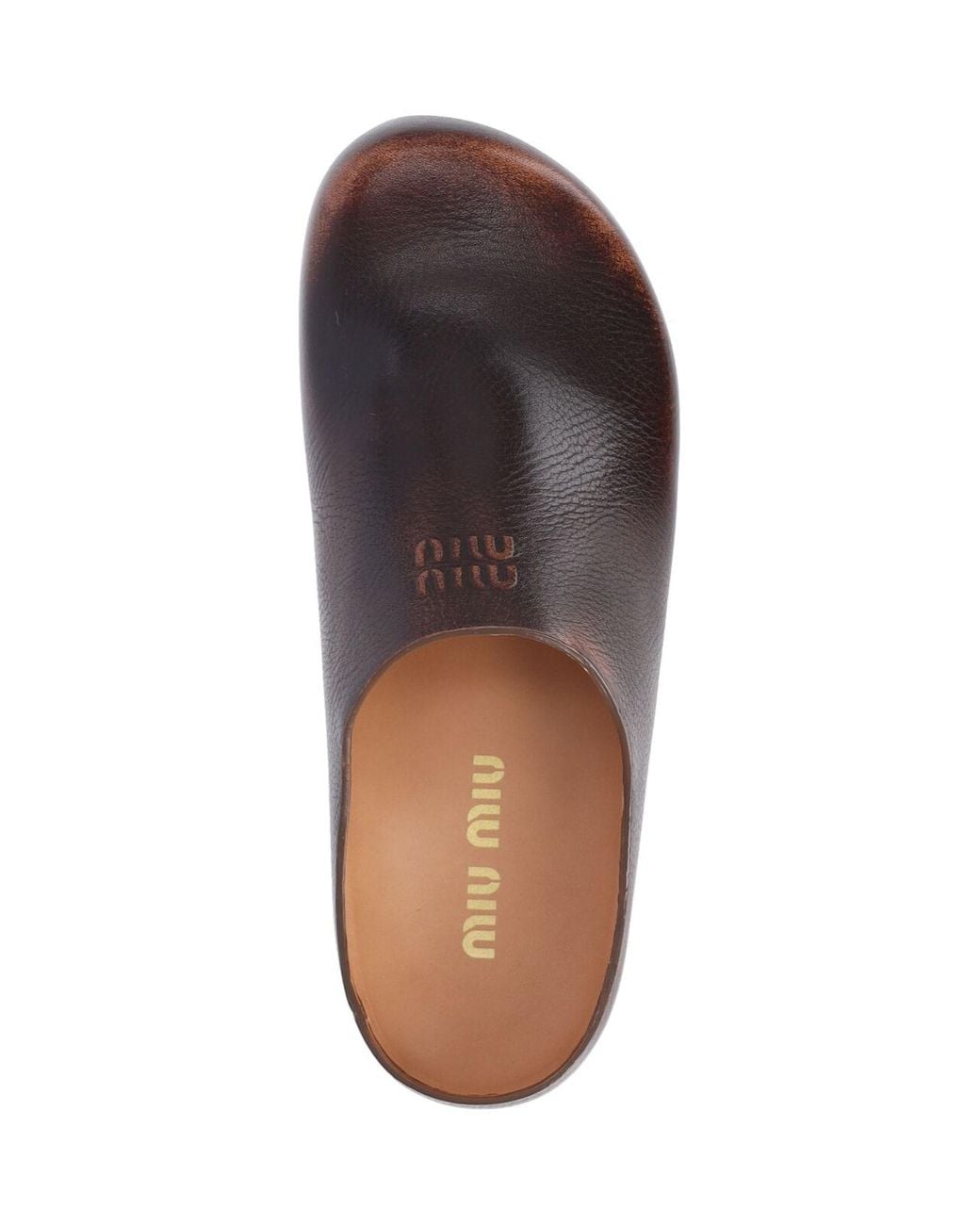 Miu Miu Brown Leather Mules