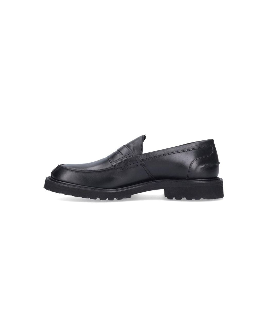 Tricker's Black 'Penny' Loafers for men