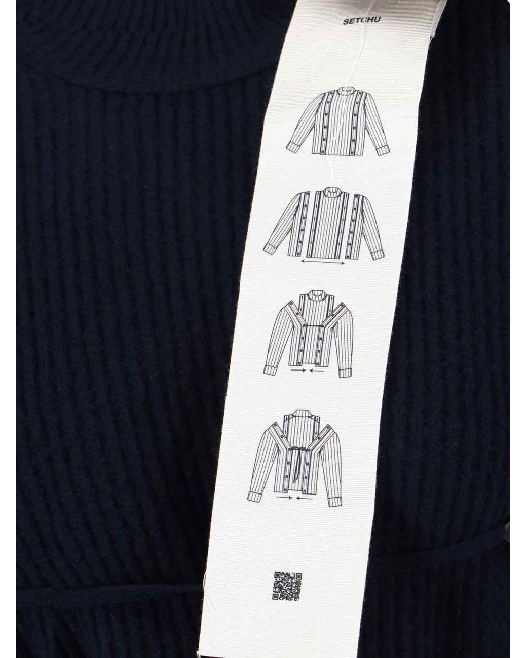 Setchu Blue Wool And Cashmere Blend Sweater