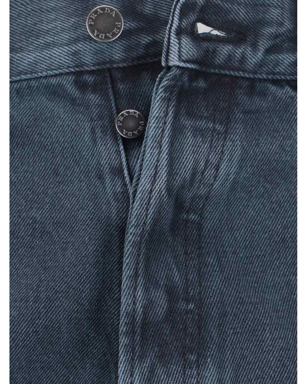 Prada Blue Straight Jeans for men