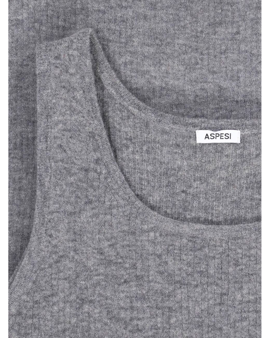 Aspesi Gray Sleeveless Knit Top
