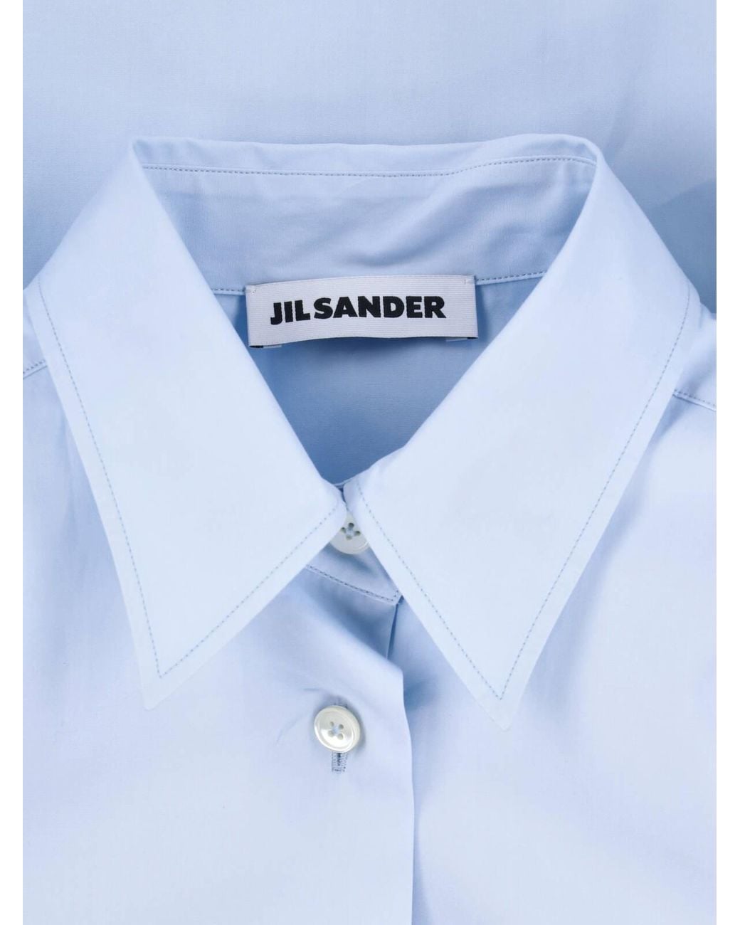 Jil Sander Blue Light Cotton Poplin Pointed Shirt