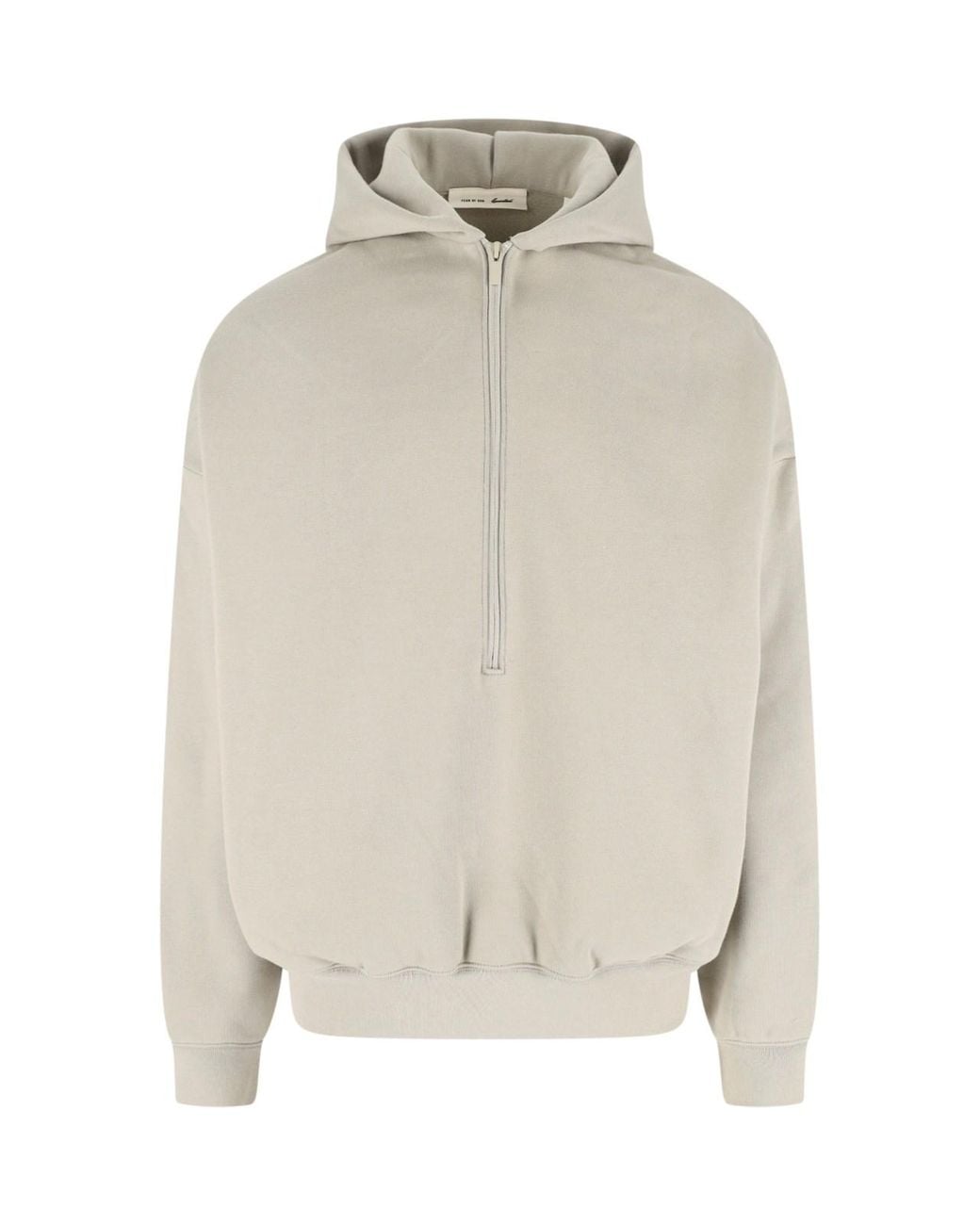 Fear Of God White Half-Zip Property Of Essentials Hoodie for men