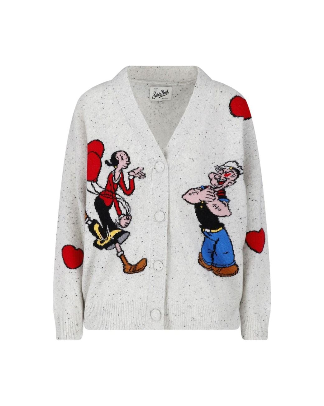 Mc2 Saint Barth White Cardigan "Sasi Donegal"