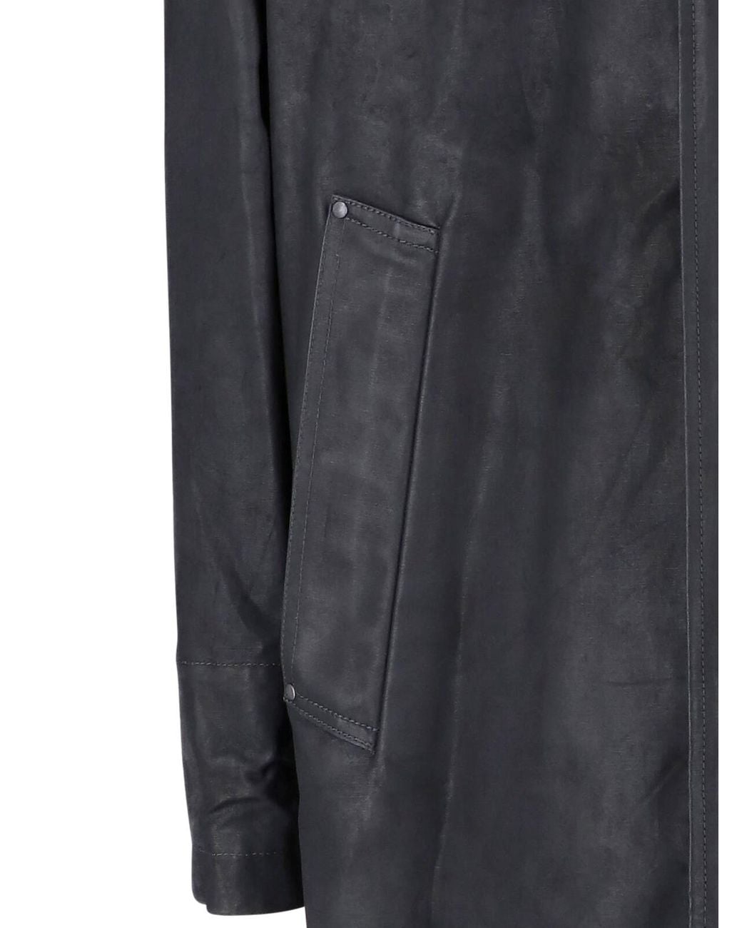 Lemaire Blue Coated Cotton Trench Coat for men