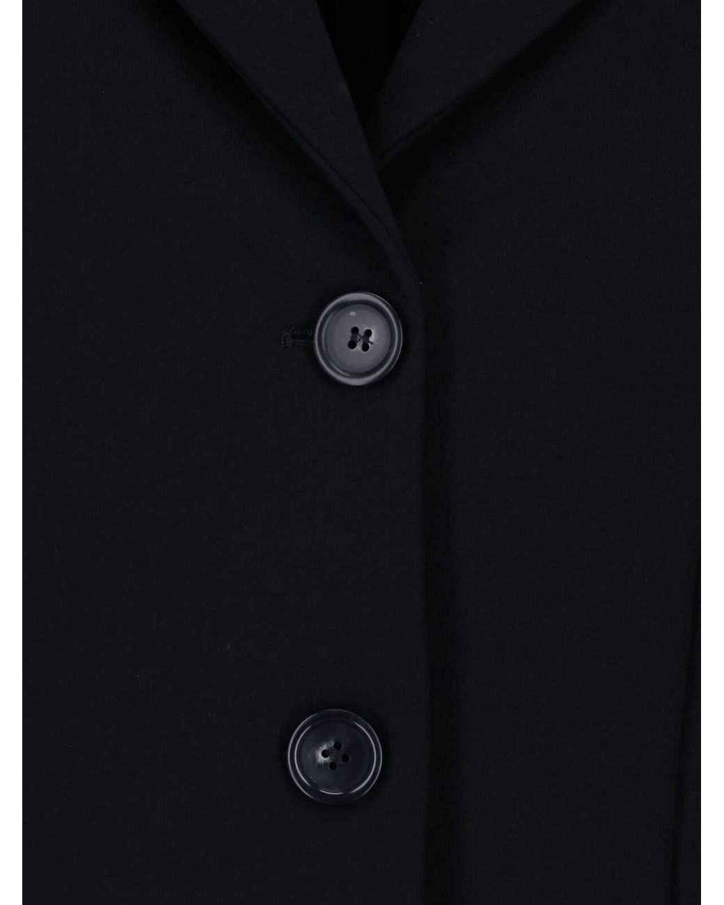Sportmax Black Single-Breasted Viscose Blazer