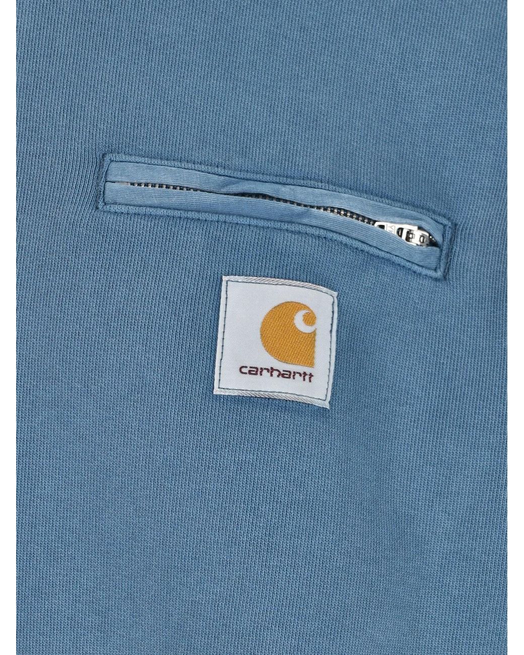 Carhartt Blue Sweatshirt Half Zip Detroit for men