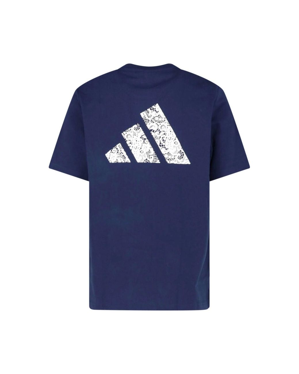Adidas Blue Cotton Graphic T-Shirt for men