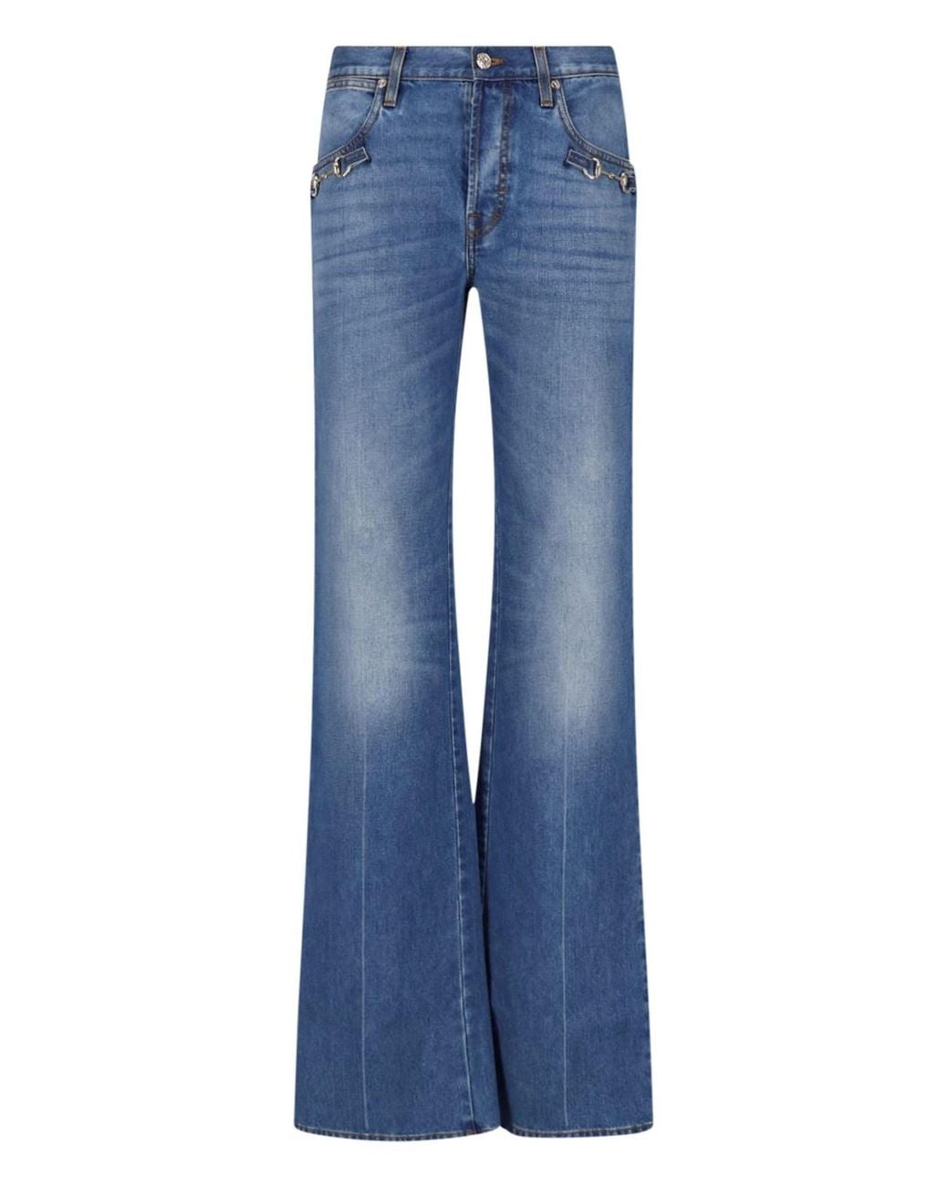 Gucci Blue Bootcut Jeans "Morsetto"