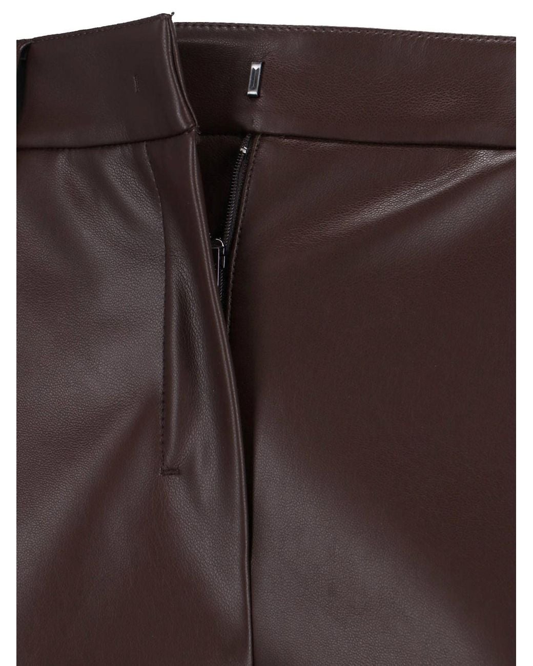 Max Mara Brown Eco-Leather Pants