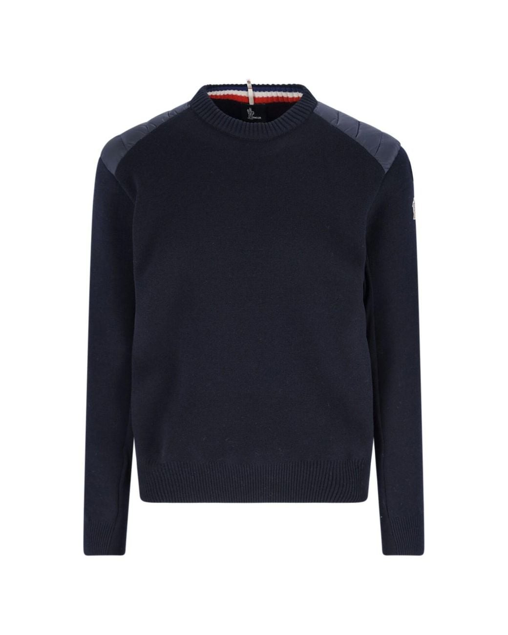 Moncler Blue Virgin Wool Blend Crewneck Sweater for men