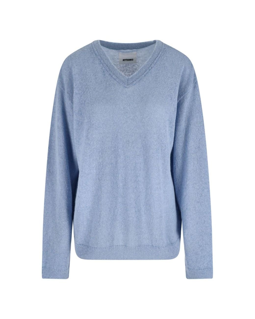 MYTHINKS Blue V-Neck Sweater