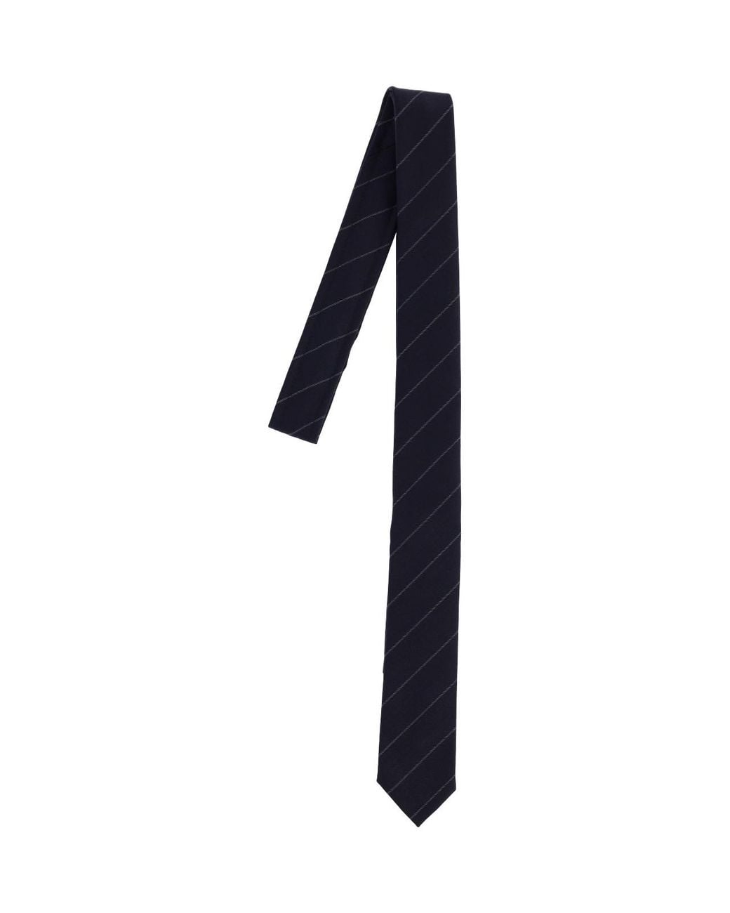 Thom Browne Black Striped Silk Tie for men