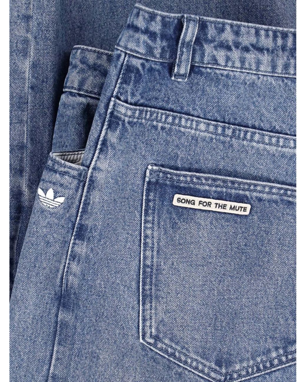 Adidas Blue Wide-Leg Jeans "Adi008" for men