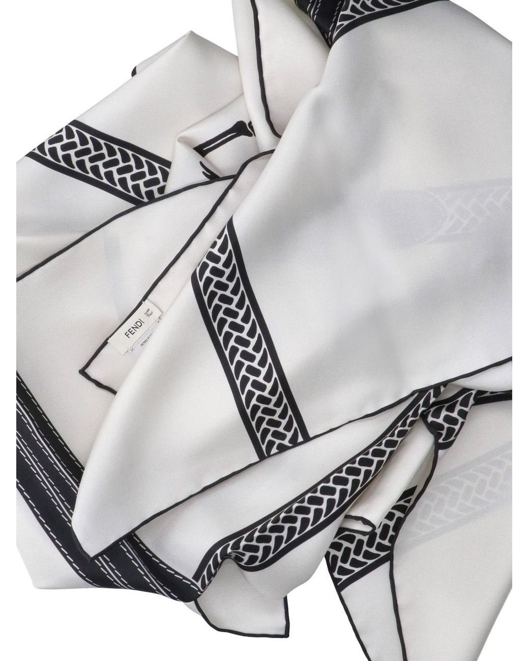 Fendi White "Selleria" Foulard