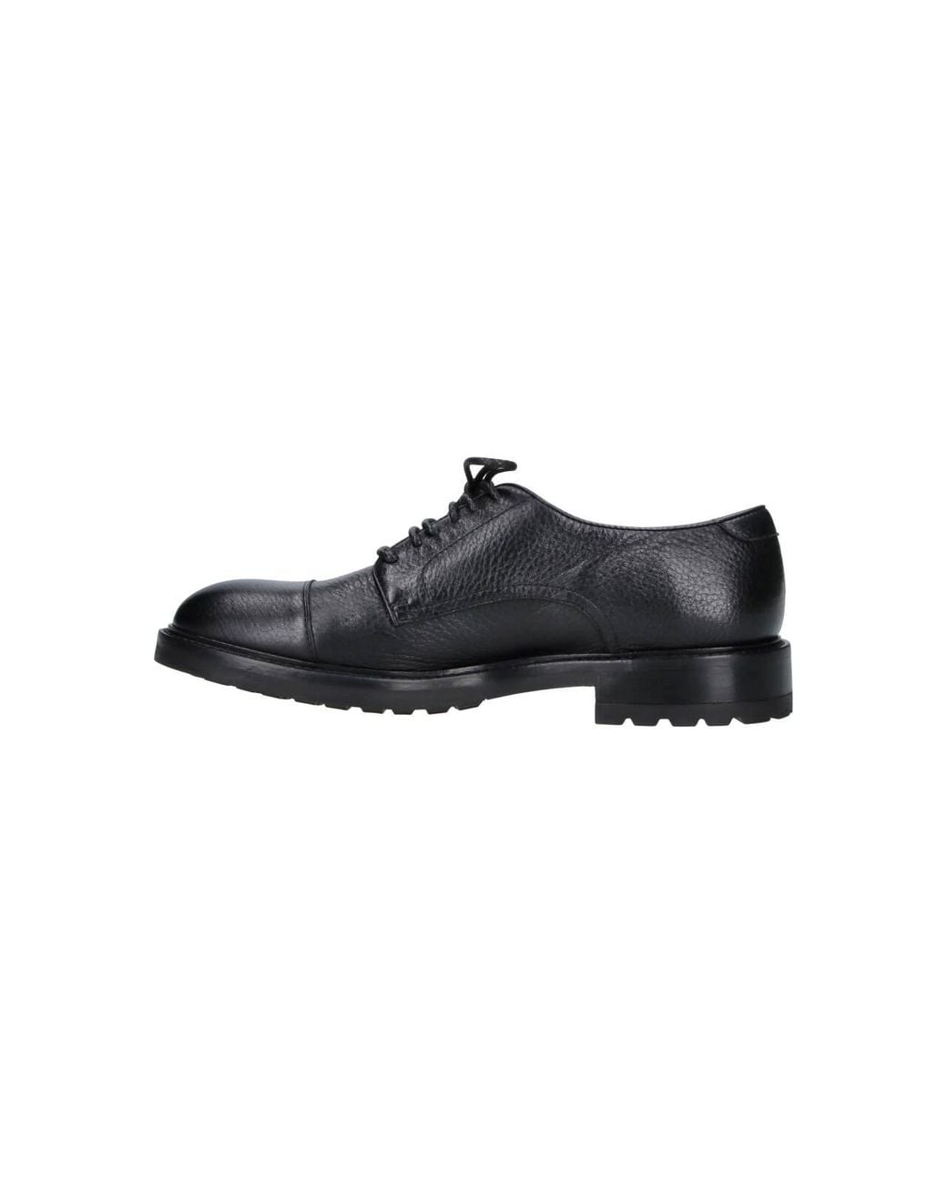Alexander Hotto Black Hammered Leather Derby Shoes for men
