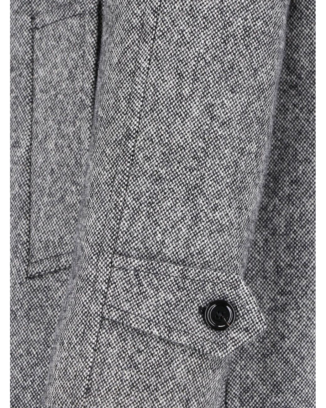 Lardini Gray Wool Coat for men