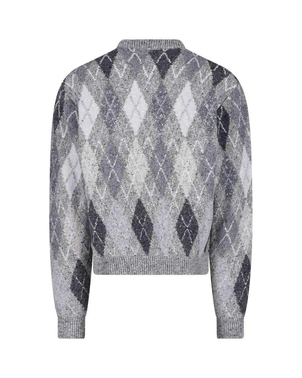 ERL Gray Argyle Knit Sweater