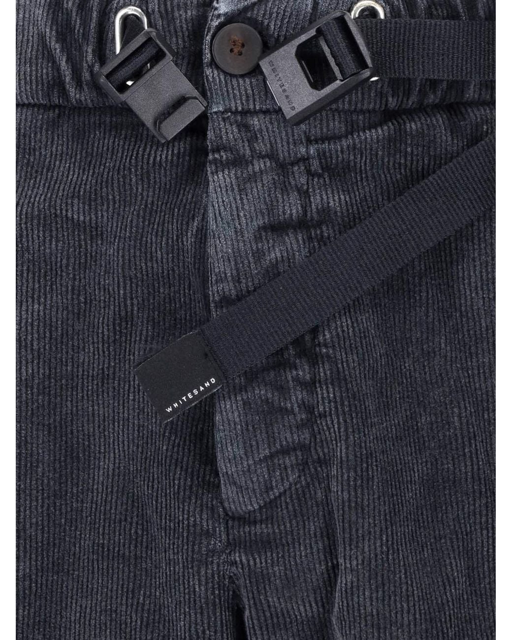 White Sand Blue Velvet Trousers for men