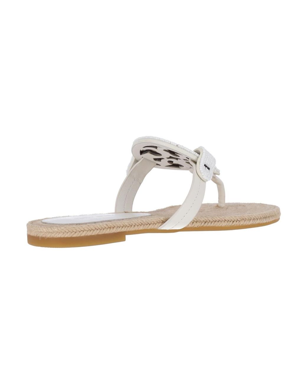 Tory Burch White Espadrille Thong Sandals