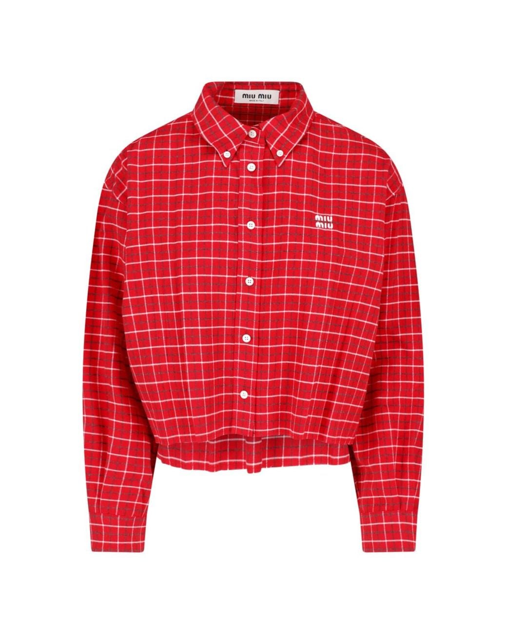 Miu Miu Red Checked Shirt