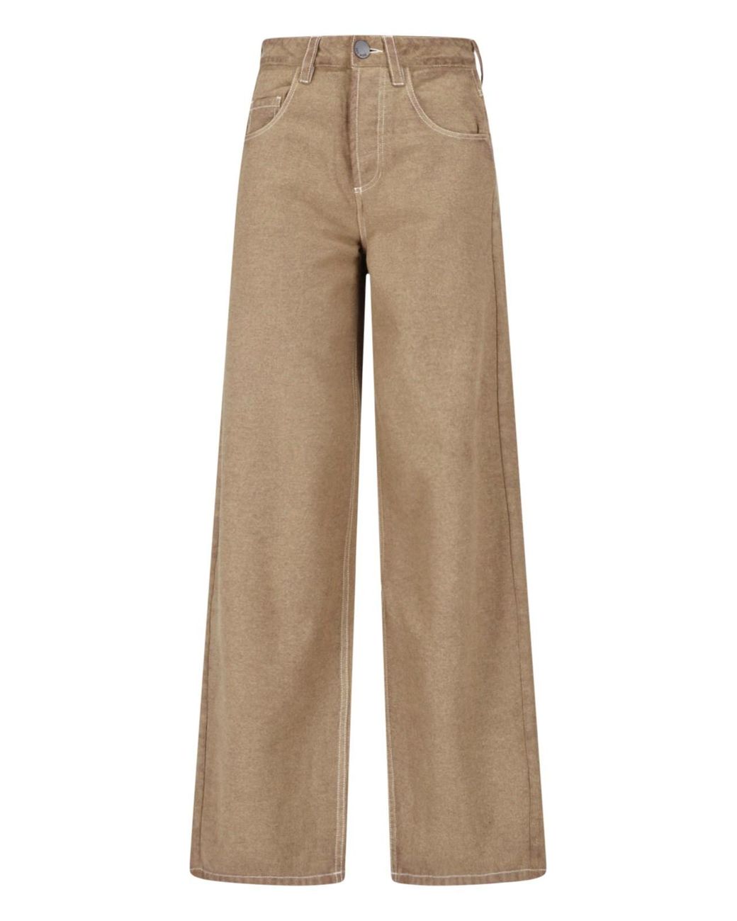 Uma Wang Natural Wide-Leg High-Rise Trousers