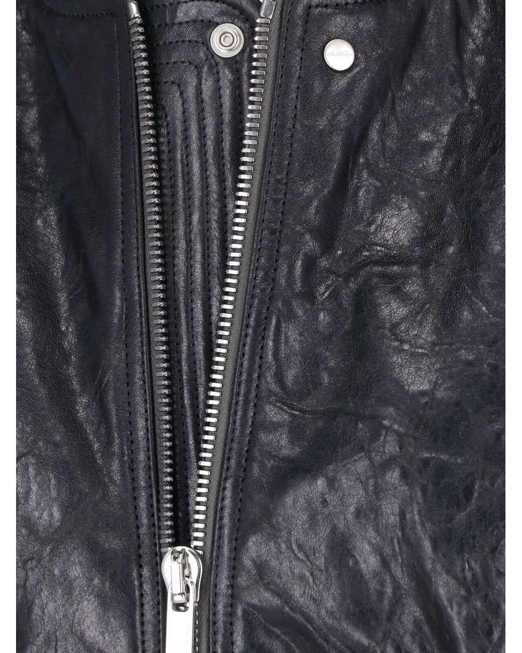 Rick Owens Blue Lambskin Bomber Jacket