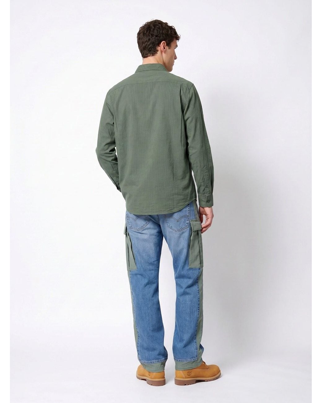 Junya Watanabe Blue Patchwork Cargo Drawstring Denim Jeans for men
