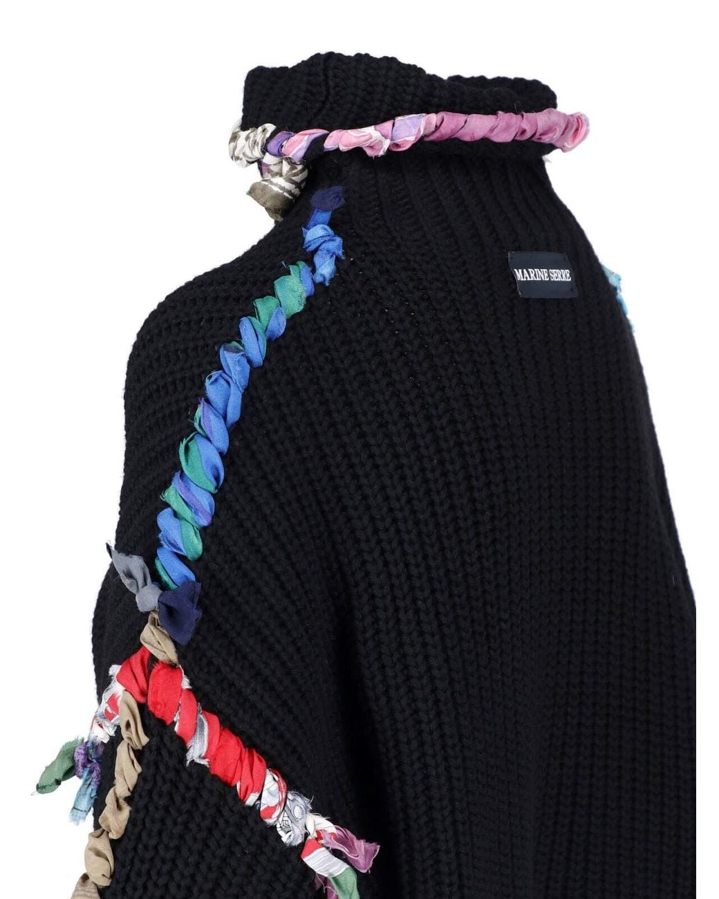 MARINE SERRE Black Upcycled Foulard Sweater