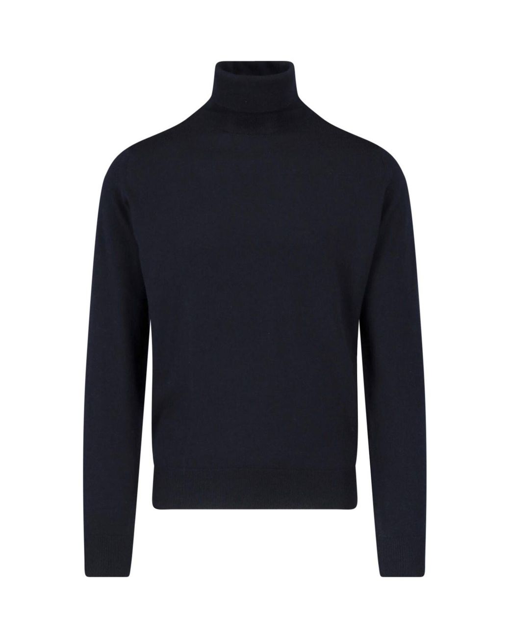 John Smedley Blue Merino Wool Turtleneck for men