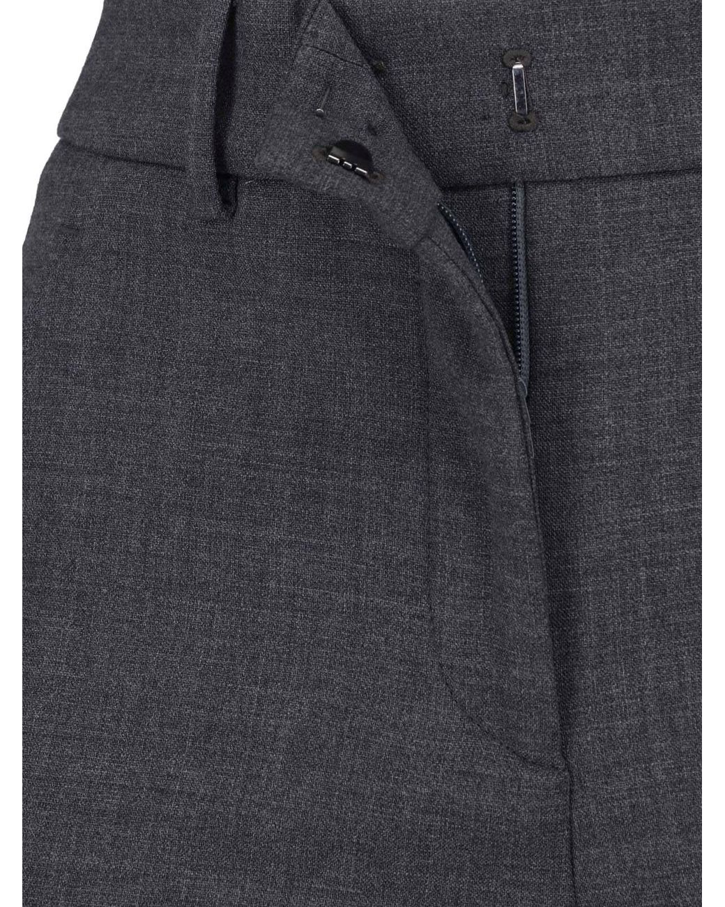 Incotex Blue Tailored Wool Trousers