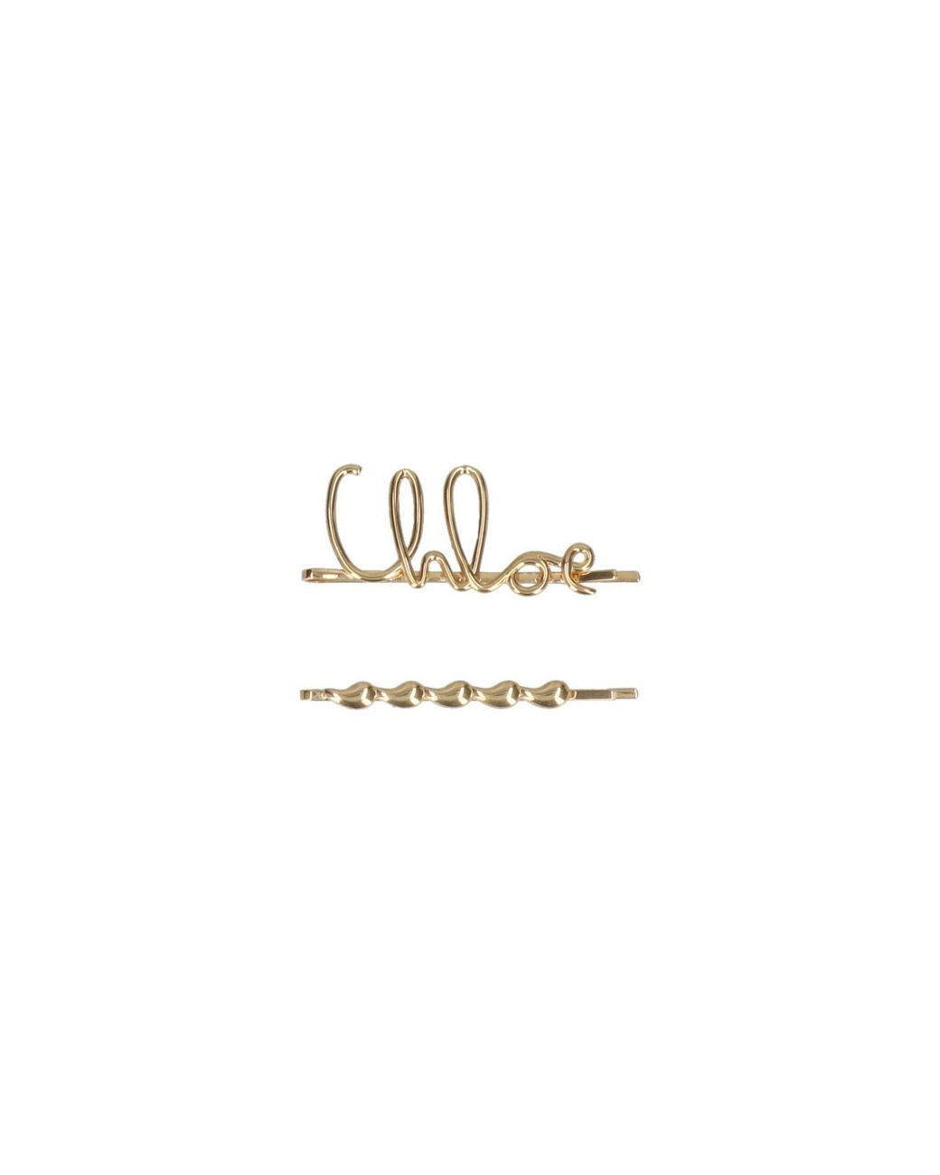 Chloé White Set Of 2 Hair Clips "Iconic"