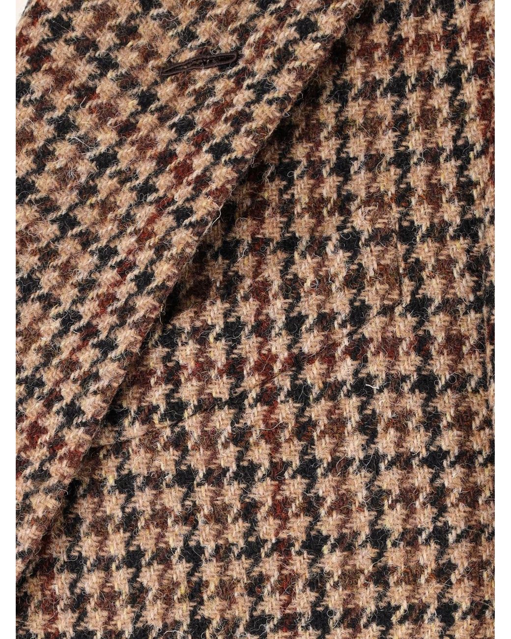 Caruso Brown Double-Breasted Wool Coat for men
