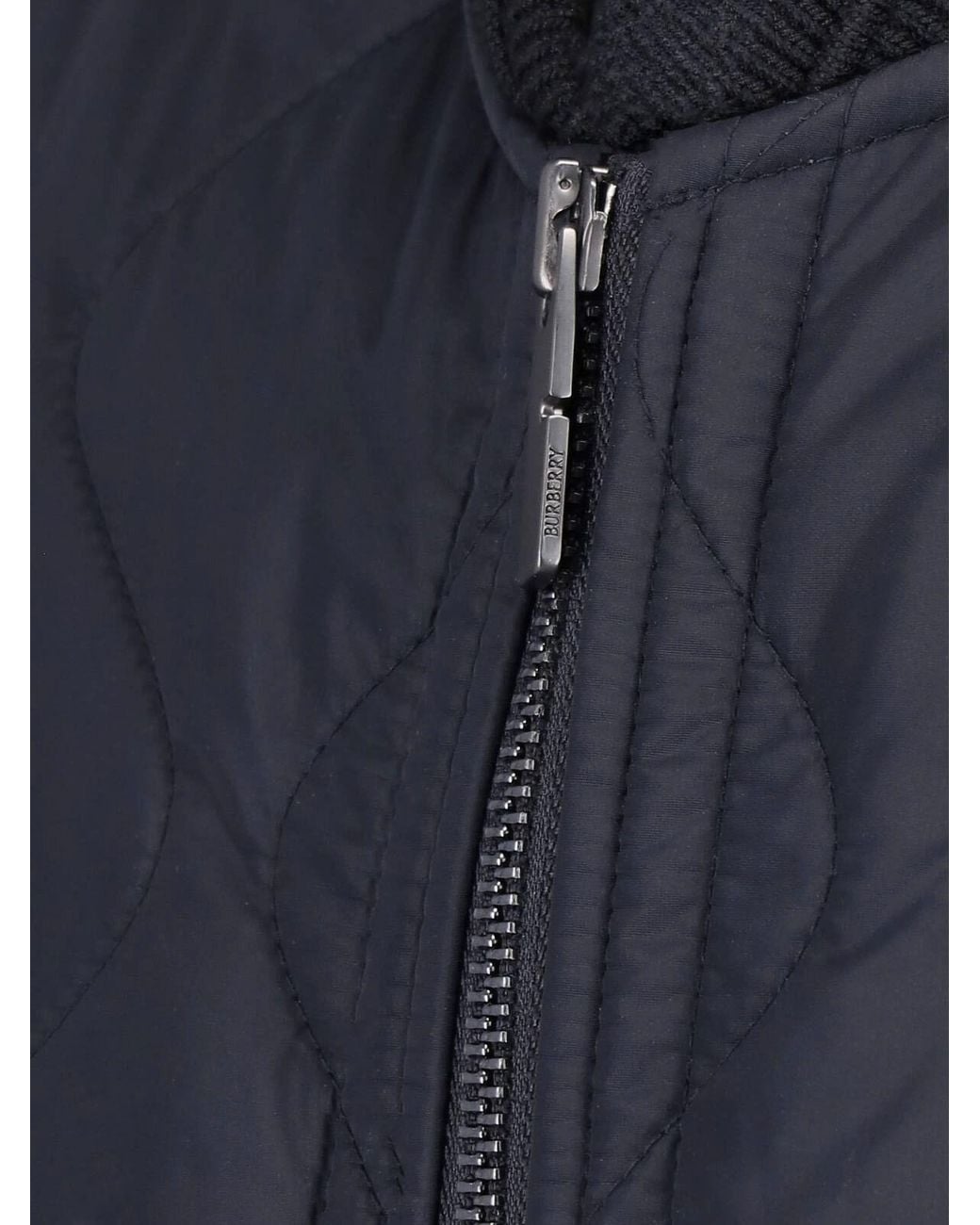 Burberry Blue Quilted Zip Gilet for men