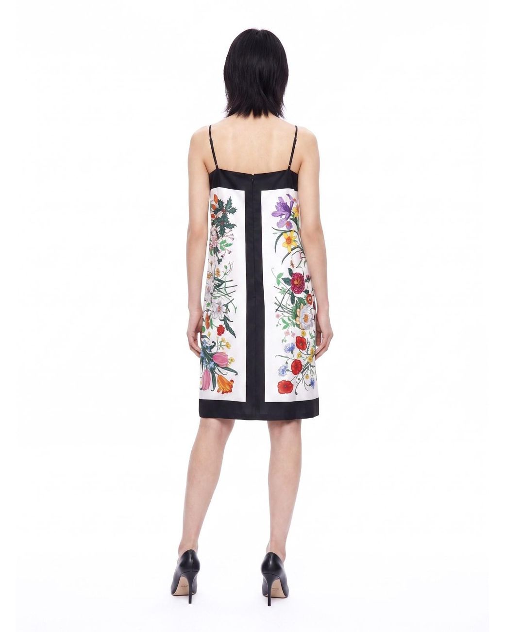Gucci White Printed Silk Twill Midi Dress