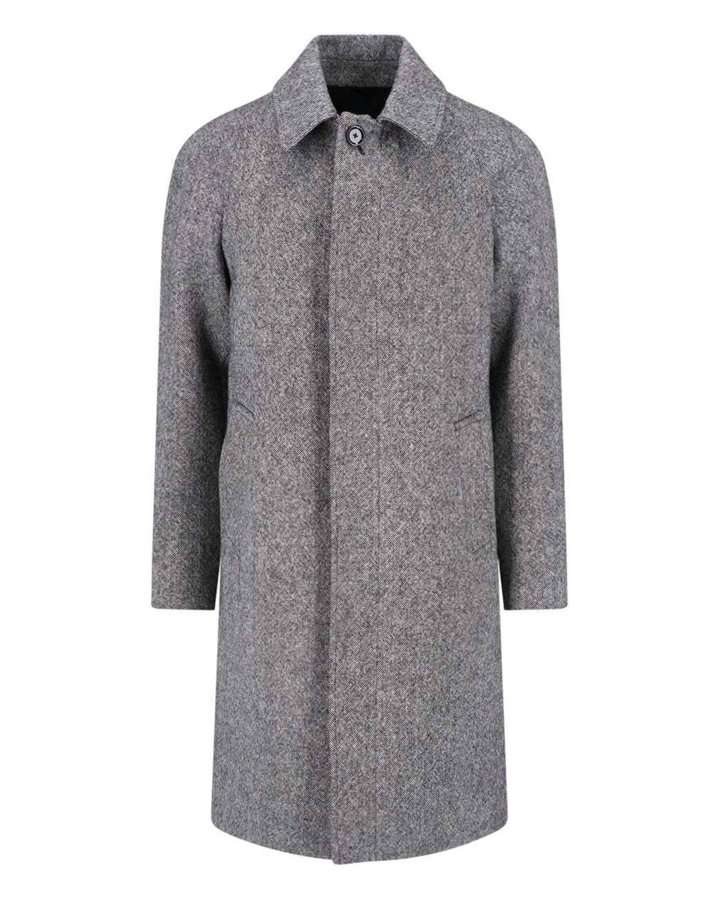 Lardini Gray Wool Coat for men