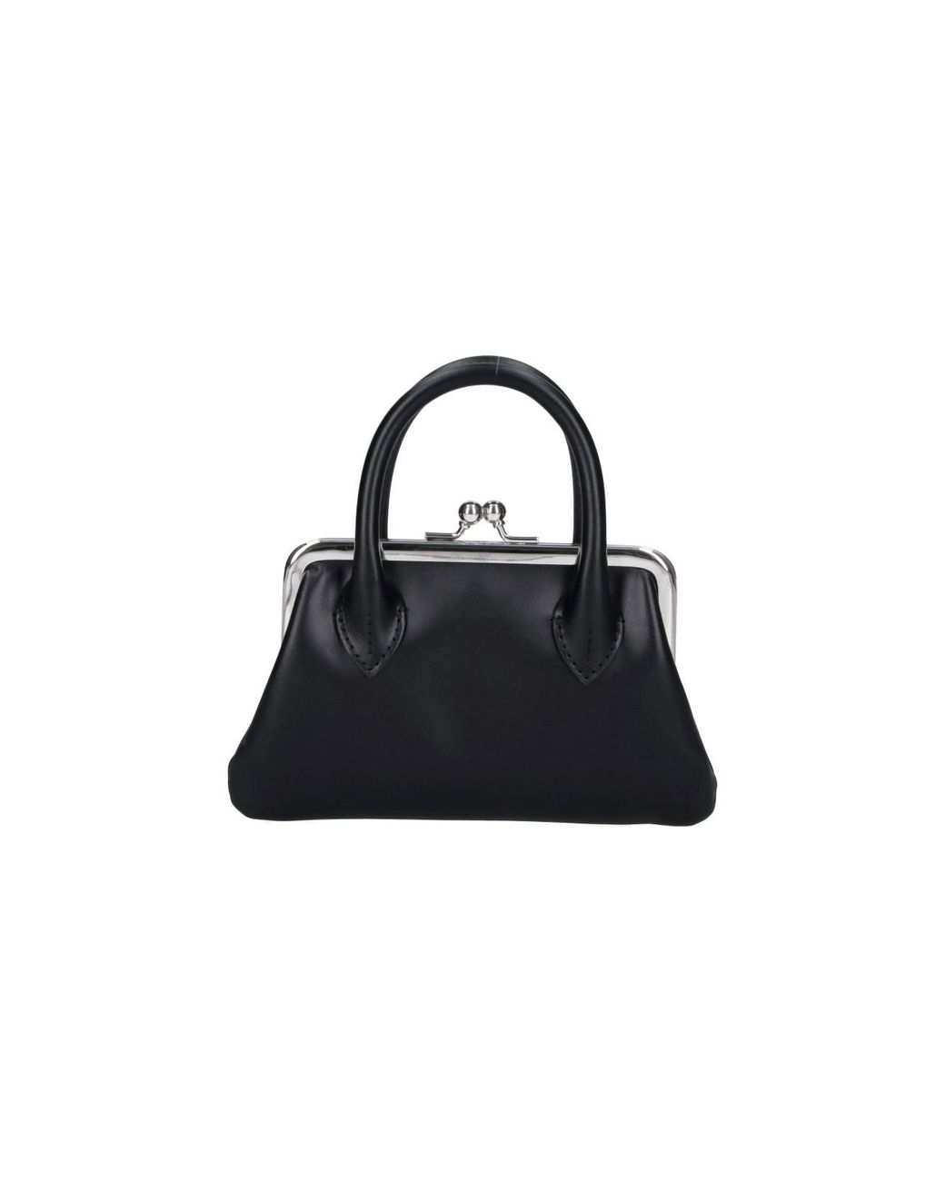 Comme des Garçons Black Mini Frame Kiss-Lock Top Handle Bag